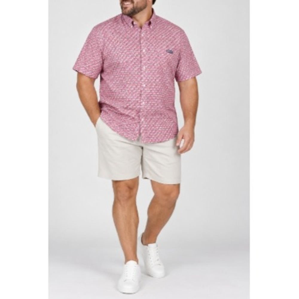 RSVLTS Men's Pink Short Sleeve Button Up Widdle Ween Dogz Shirt Size 2XL NWT